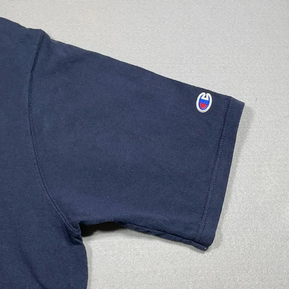 Champion T-Shirt Men‎ XL Vintage Y2K Yellow Eye Spiral Graphic Navy Blue - Picture 8 of 10